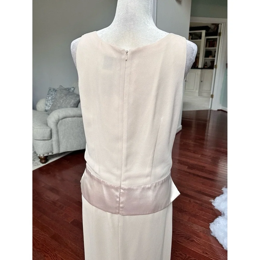 Vintage 2000s R&M Richard's Beige Beaded Embellished Formal Gown Maxi Dress - Picture 6 of 11
